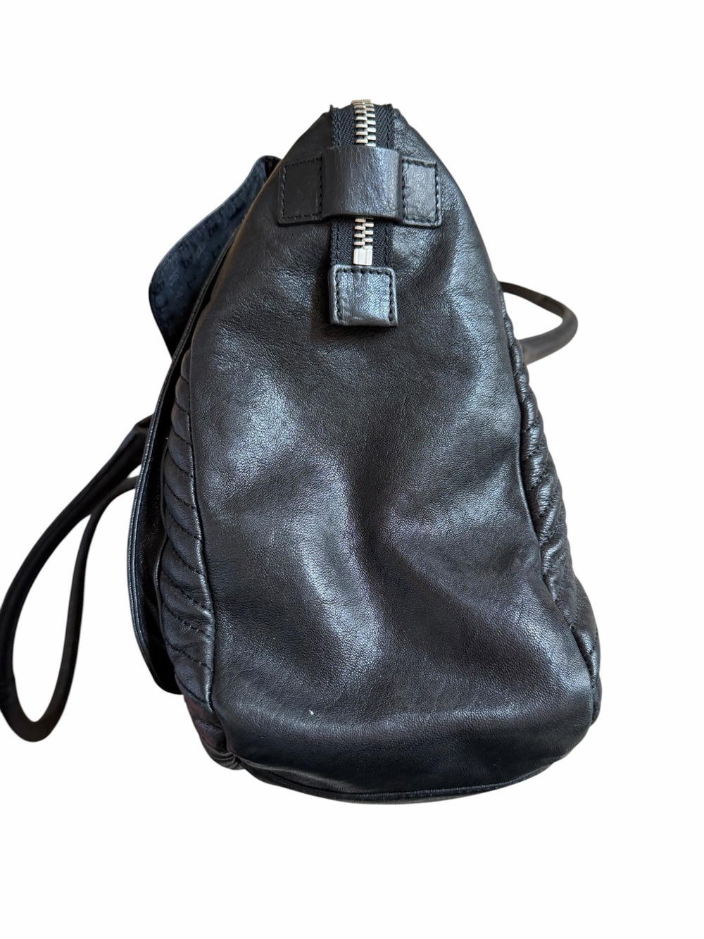 L.A.M.B. By Gwen Stefani Black Quilted Leather Tote Bag Shoulder Bag - Picture 3 of 8